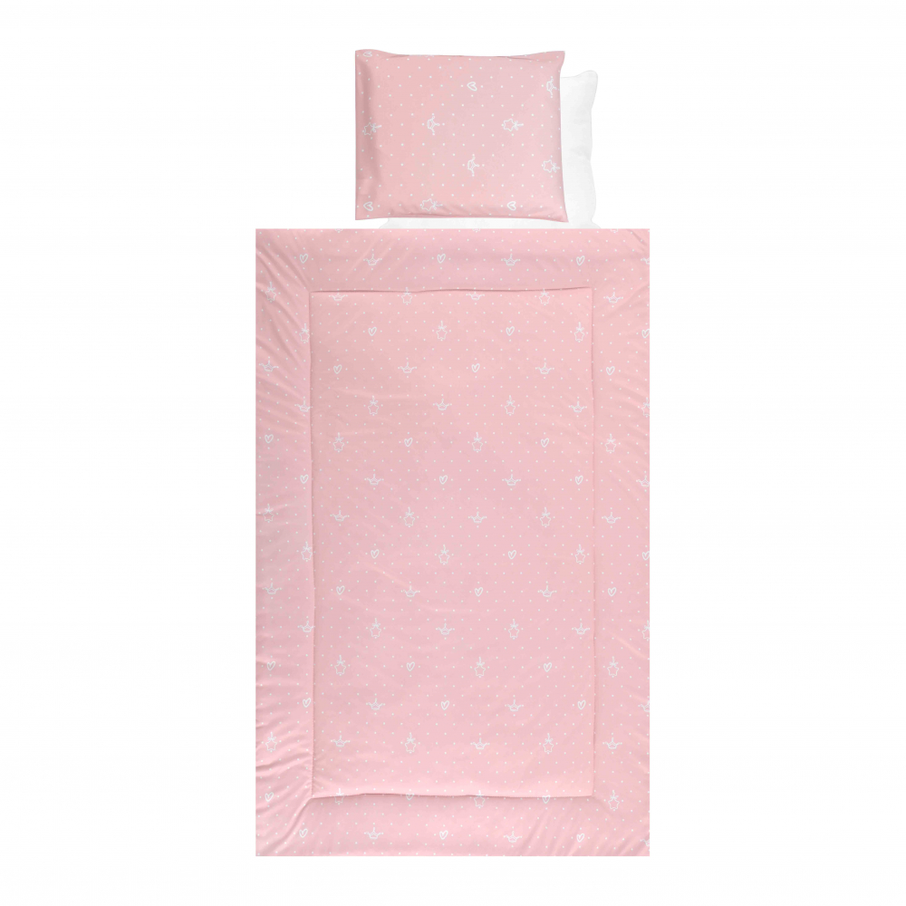 Set lenjerie pat 4 piese Lorelli Little Bear Pink