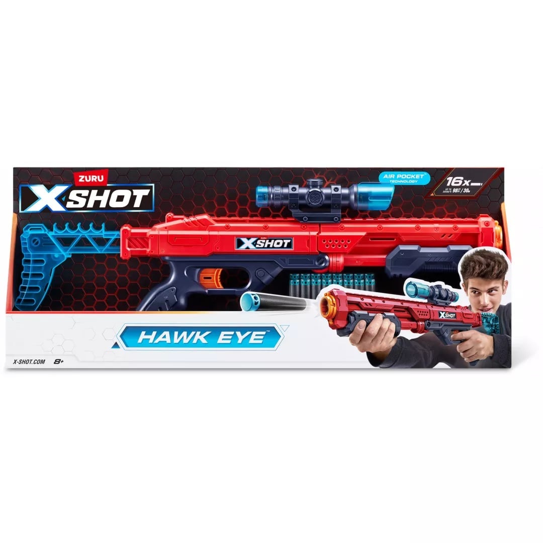 Blaster X-Shot Excel Hawk Eye, 16 proiectile, 27m