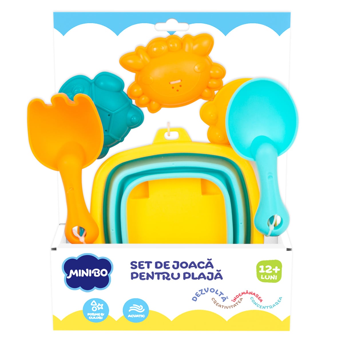 Set Joacă Plajă Minibo, Lumi Fascinante din Nisip