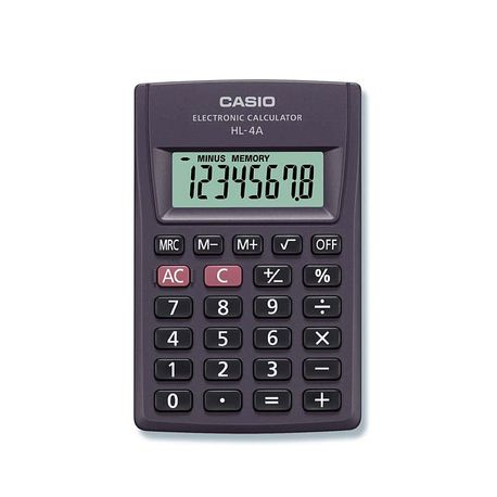 Calculator Buzunar Casio HL-4A, 8 Digit, Negru