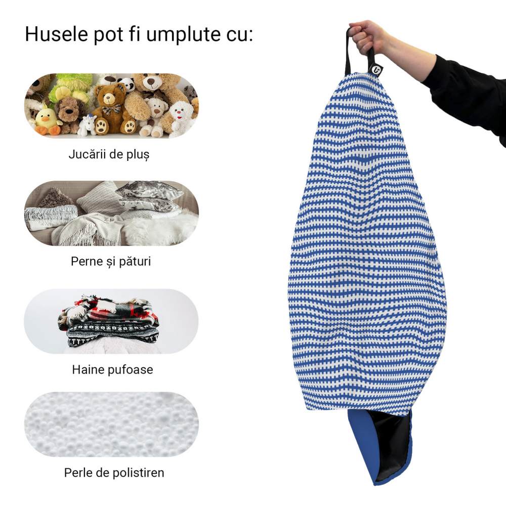 Husă Puf Bean Bag Para XL Scandinavian Blue – Updeco
