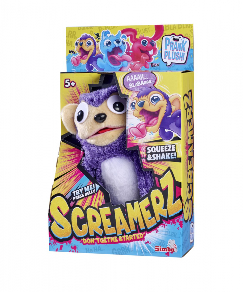 Simba ScreamerZ Maimuță Violet, Jucărie Pluș Interactivă