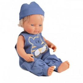 Salopeta Jeans cu Pălărie Miniland pentru Păpuși 40-42 cm - imagine 2
