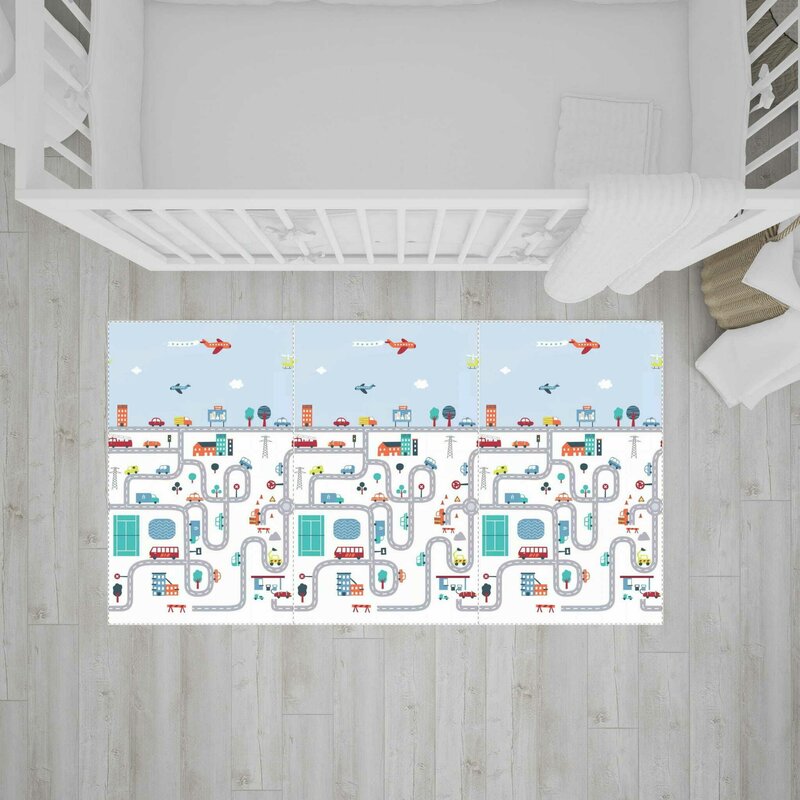 Covoras de joaca Bocioland pliabil, 200x150 cm, City - imagine 3