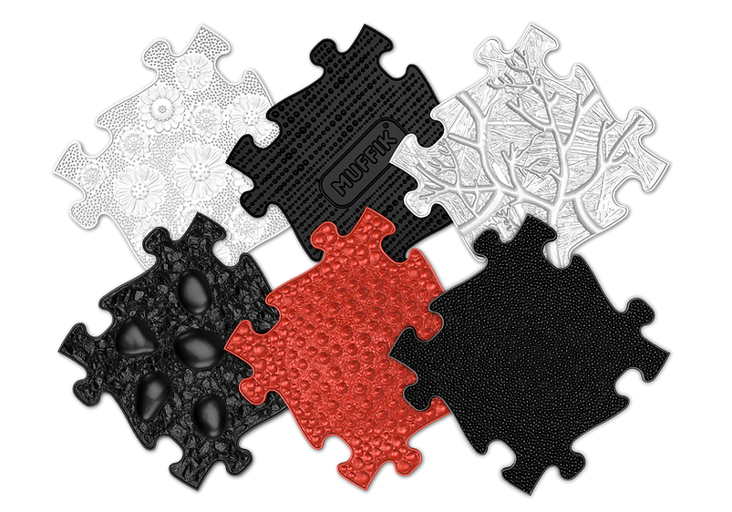 Covoraș Muffik Puzzle Ortopedic Roșu-Negru