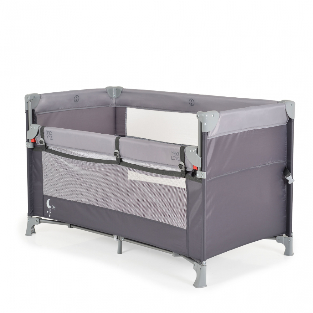 Patut Pliabil Moni Next Level Grey cu Saltea - imagine 5