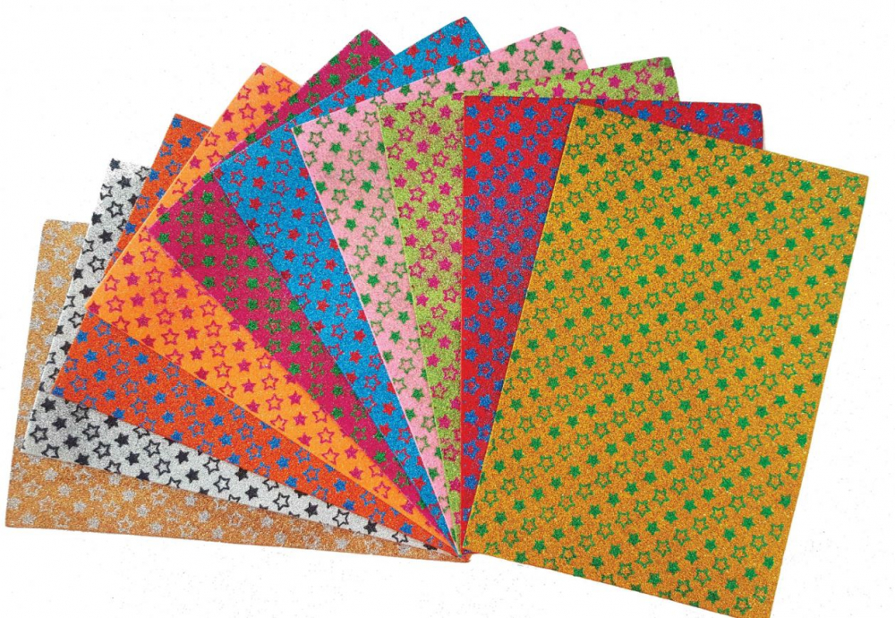 Hârtie Gumată Stele Colorart A4, Set 10 Coli
