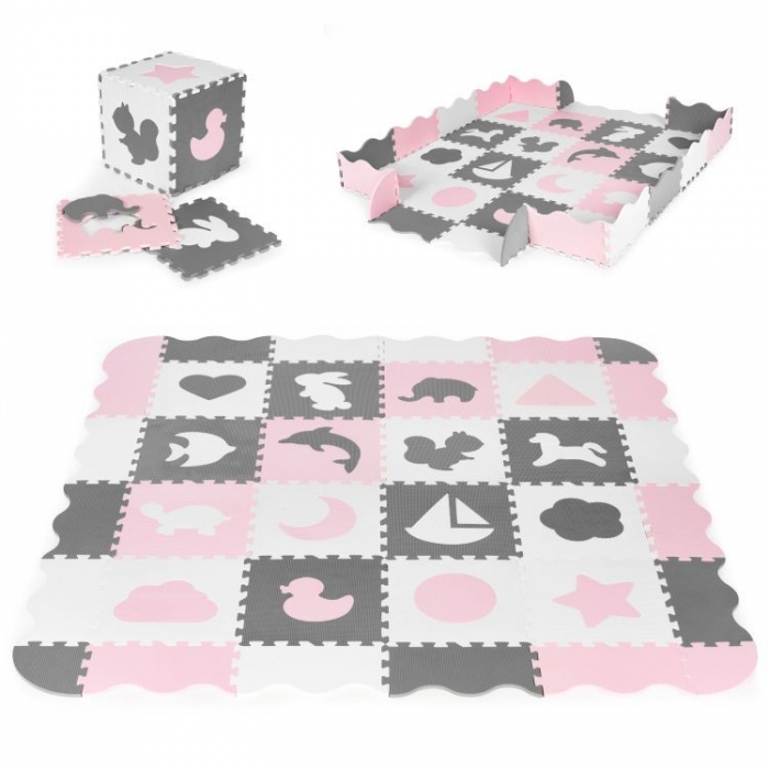 Salteluta puzzle Ecotoys cu pereti, 36 elemente