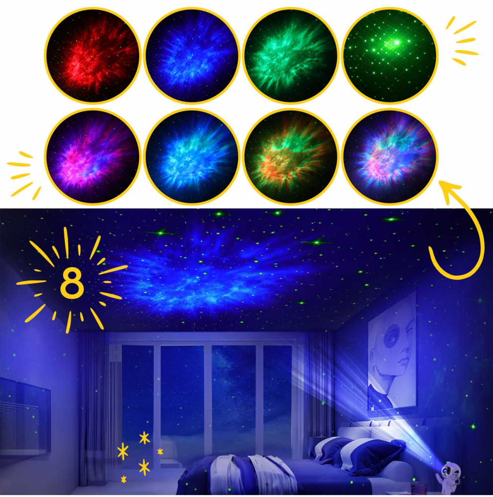Malplay Astronaut Proiector LED 8 Moduri Veghe - imagine 5