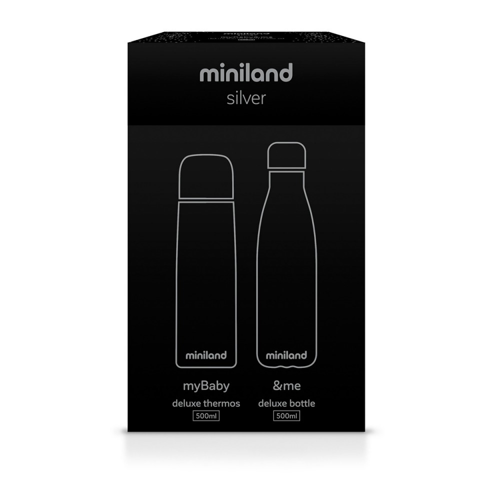 Set 2 termosuri MybabyMe 500ml, Silver, Miniland - imagine 2