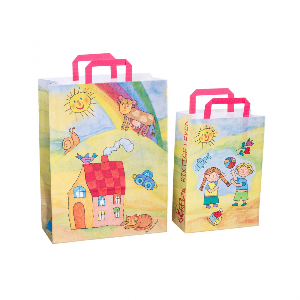Sacosa Cadou Kinder Disegno, Hartie Kraft Premium