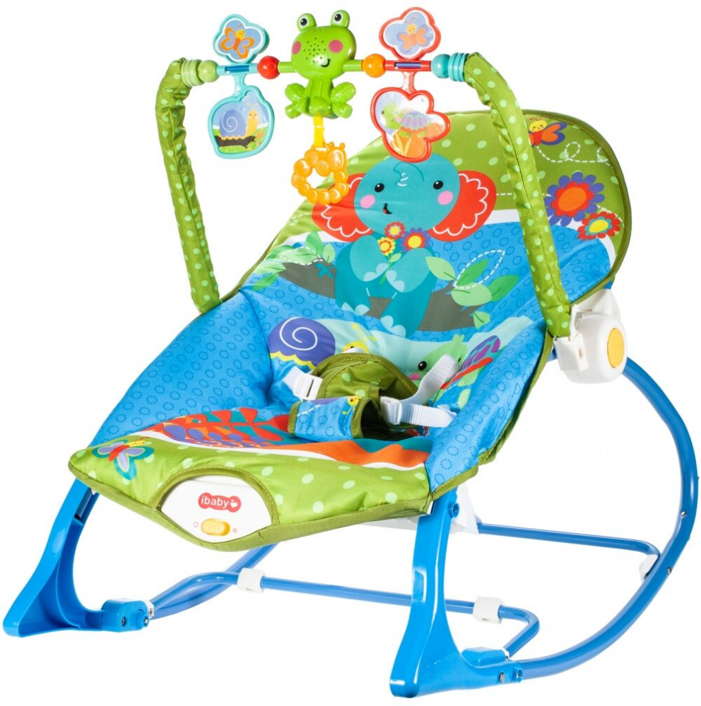 Balansoar Malplay Blue Elephant, pliabil cu vibrații - imagine 13