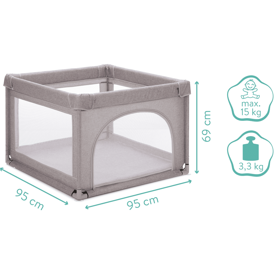 Tarc copii Fillikid Grey Melange, 95x95 cm - imagine 2