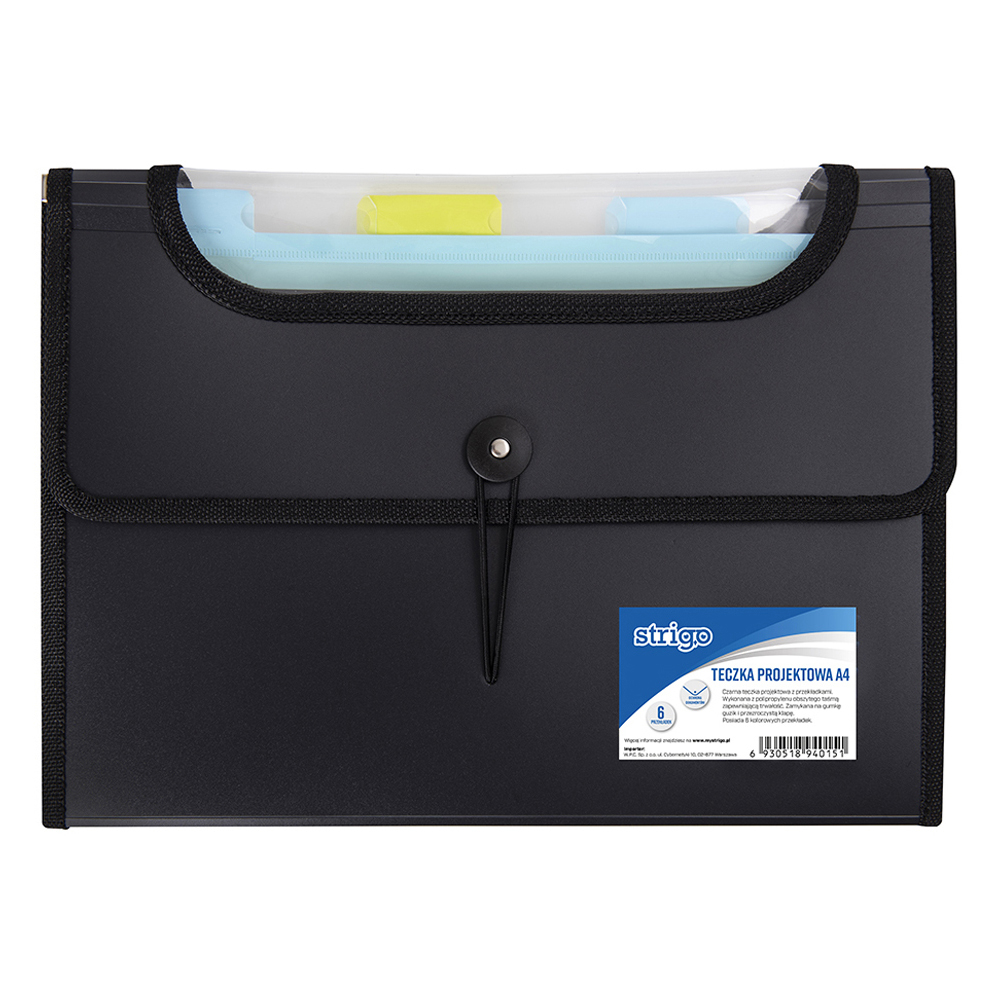Mapa Strigo A4 Extensibila 6 Compartimente Negru