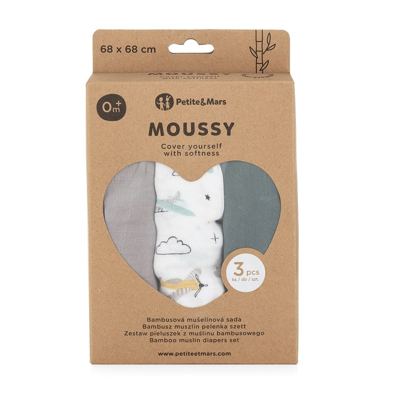 Set 3 Scutece Bambus Petite&Mars Hipoalergenice