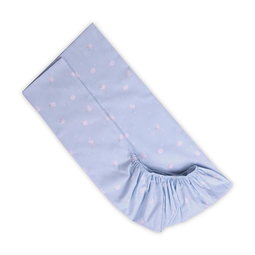 Cearceaf Patut Bumbac Ranforce Lorelli Train Blue