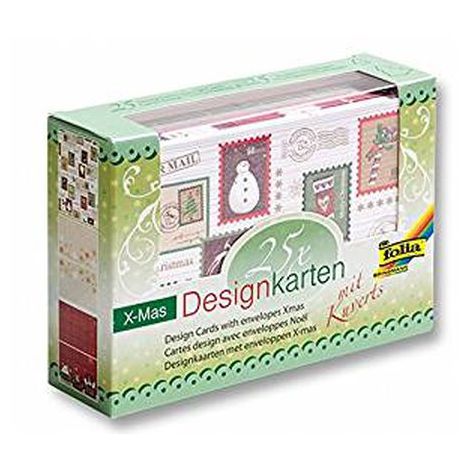Set 25 Felicitări Crăciun Folia Paper cu Glitter