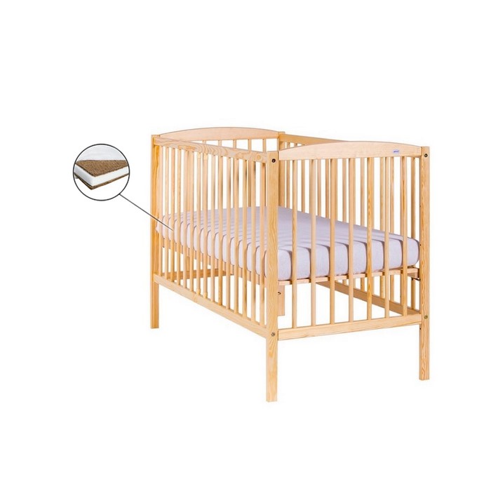 Patut Drewex Clasico Natur + Saltea Cocos, Design Sigur