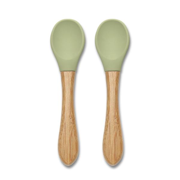 Lorelli Lingurite Bebe Silicon Bambus Ergonomice - imagine 3