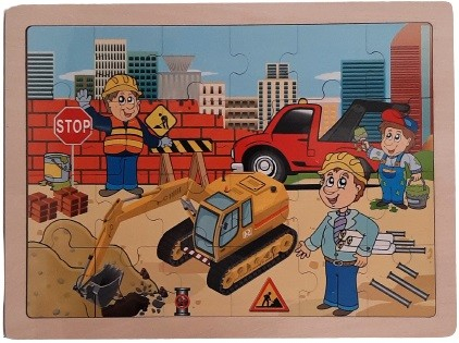 CNX Puzzle Lemn Santier 24 Piese +3 Ani