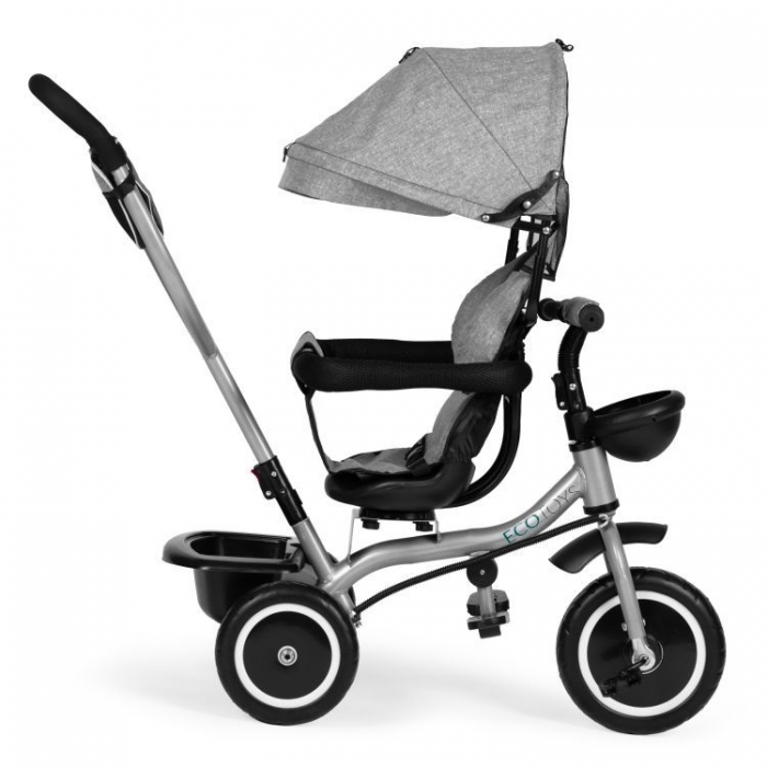 Tricicleta Ecotoys 2-in-1 Gri | Rotativ 360° - imagine 4