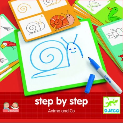 Djeco Desenează Pas cu Pas - Animale