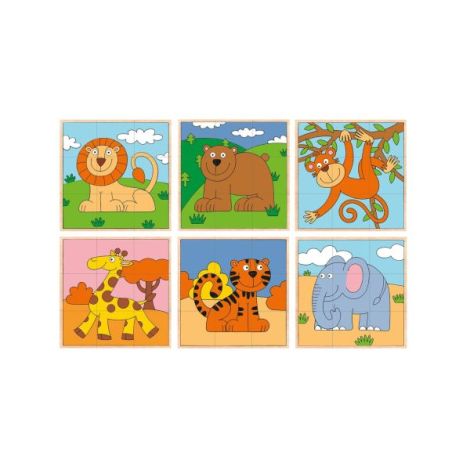 Puzzle din lemn Woodyland Animale Exotice 3x3 - imagine 2