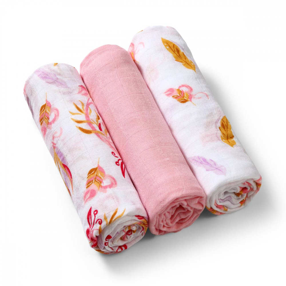 Set 3 scutece Baby Ono Bamboo, bumbac și bambus, roz - imagine 9