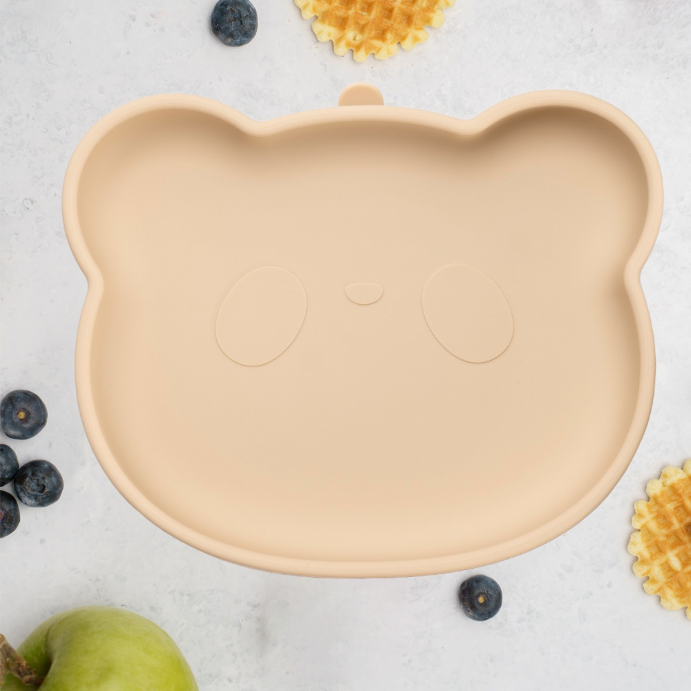Farfurie Silicon cu Ventuza AppeKids Beige - imagine 6