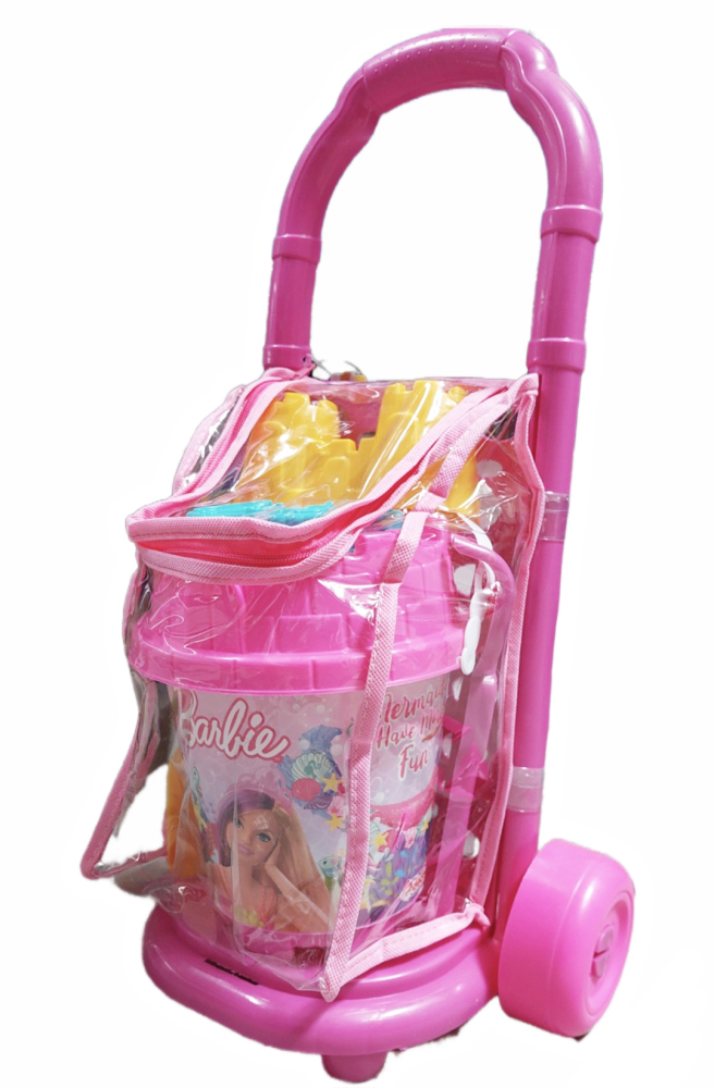 Set Plaja Troller Princess Pink, 7 Accesorii