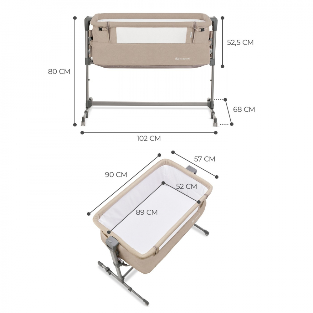 Patut Co-sleeper Kinderkraft Neste-Up 3-în-1 - imagine 4
