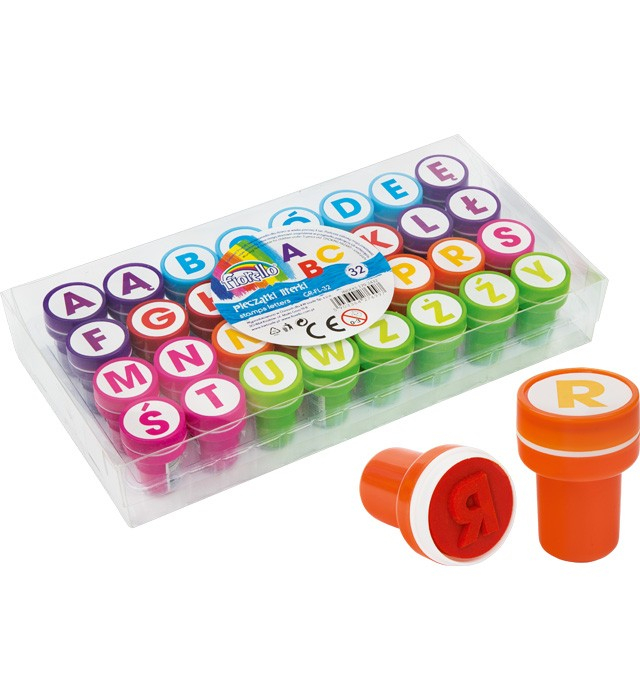 Stampile litere Fiorello, set 32 modele, 6 culori