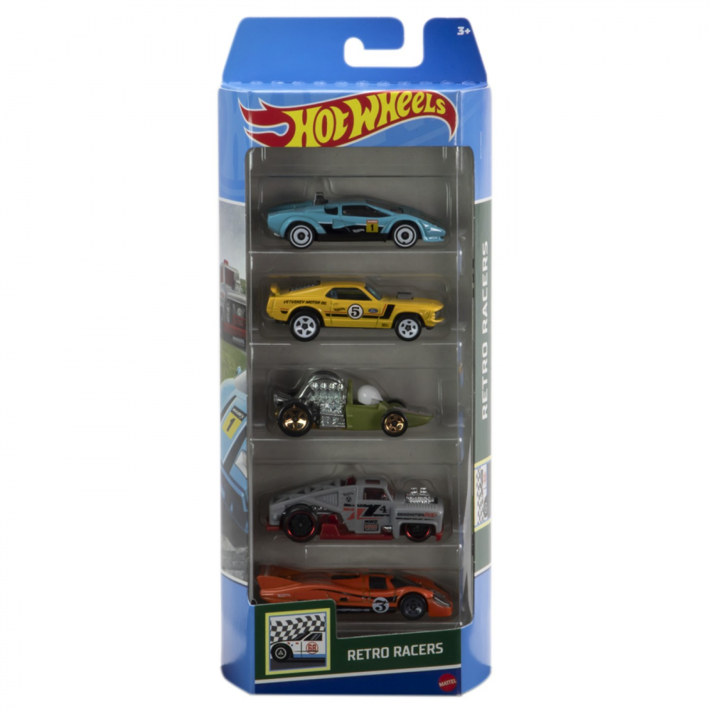 Set 5 Mașini Hot Wheels Retro Racers Mattel