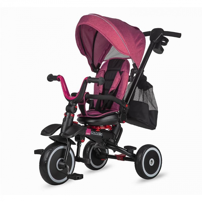 Tricicleta Coccolle Vispo Magenta Pliabilă