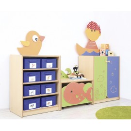 Dulap Copii Moje Bambino Pasare, 3 Rafturi Depozitare - imagine 5