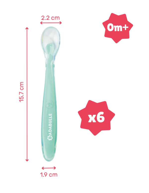 Set 6 lingurite flexibile Badabulle, silicon - imagine 2