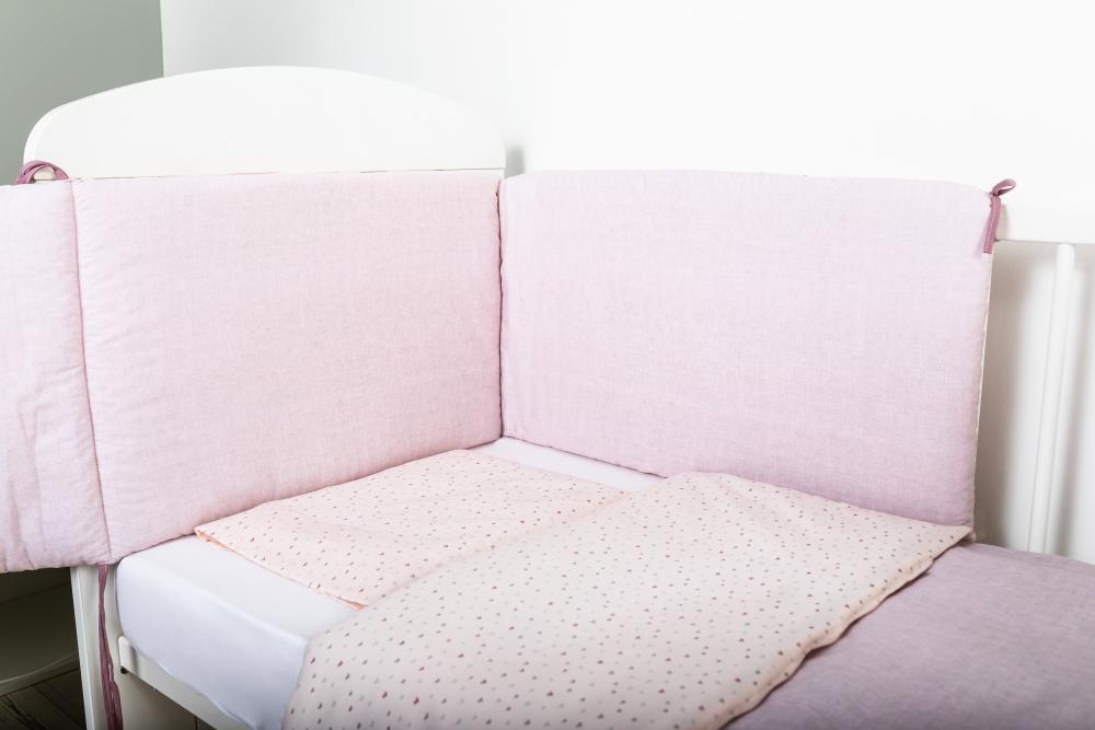Set Pat Pink Heart Bumbac 3 Piese Bubaba