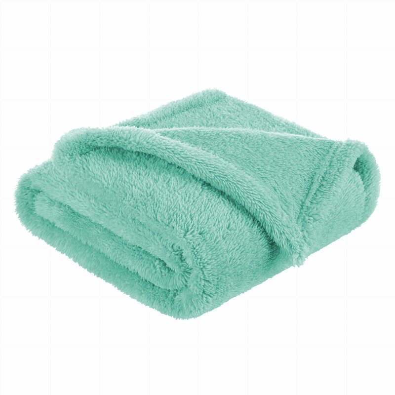 Paturică Pufoasă Fleece Bocioland, 80x100 cm, Mint - imagine 4