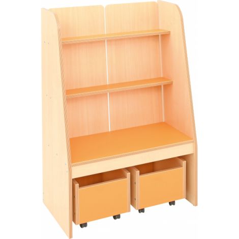 Biblioteca Flexi Portocalie Moje Bambino cu 3 Rafturi - imagine 2