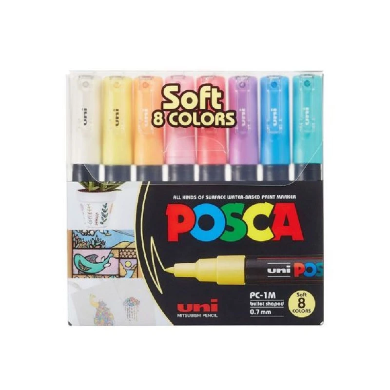 Set Markere Posca PC-1M Pastel, Varf Fin 0.7 mm