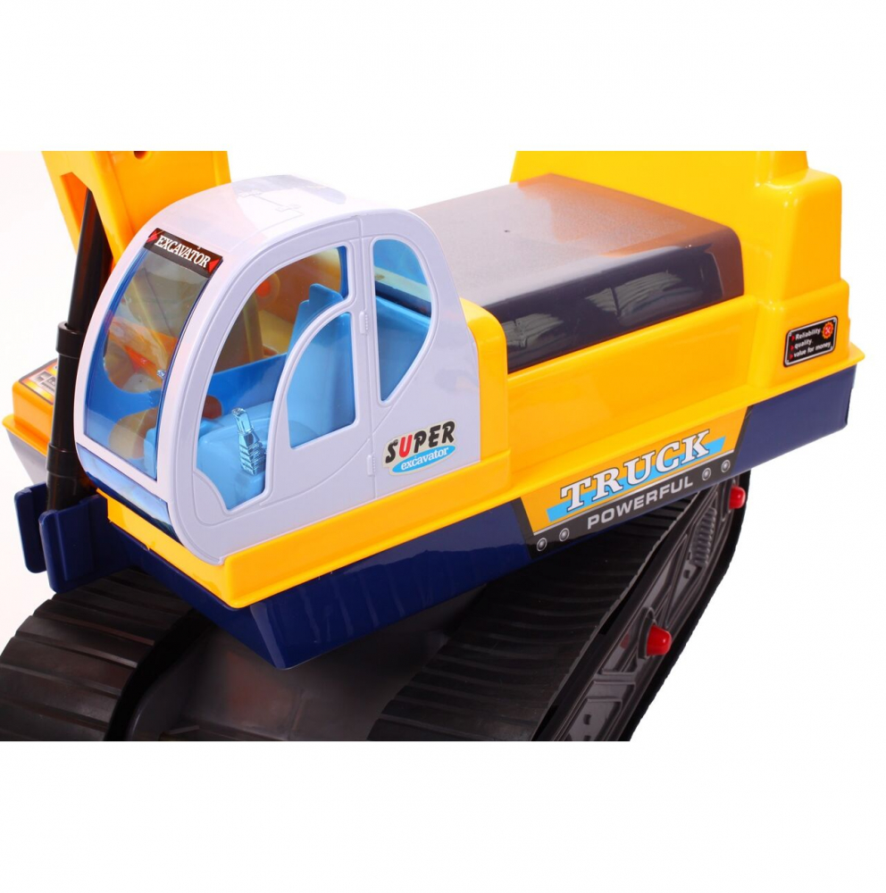 Excavator Malplay Yellow cu Cupă Mobilă și Cască - imagine 3