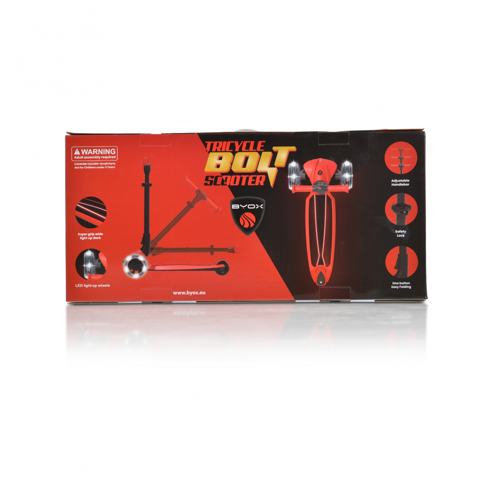 Trotineta Byox Bolt Pink Pliabila, LED, 3 Ani+ - imagine 9