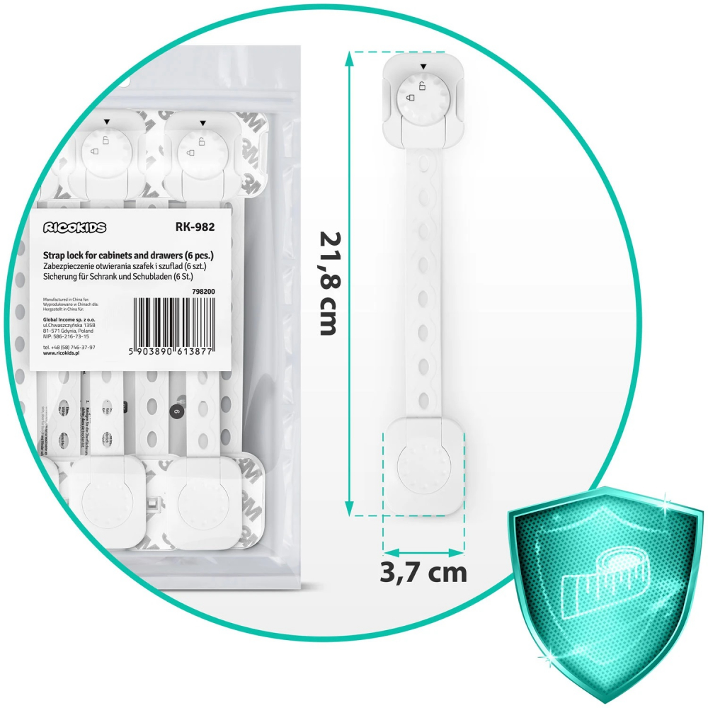 Siguranțe Mobilier Ricokids, Set 6 Bucăți - imagine 6