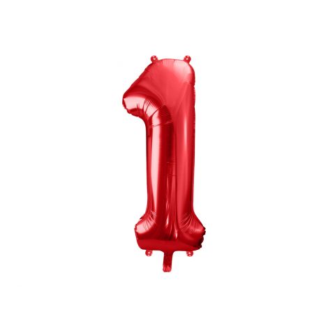 Balon Cifra 1 Roșu Party Deco | Prima Aniversare