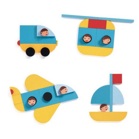 Djeco Ze GeoVroom - Joc Construcție Vehicule - imagine 3