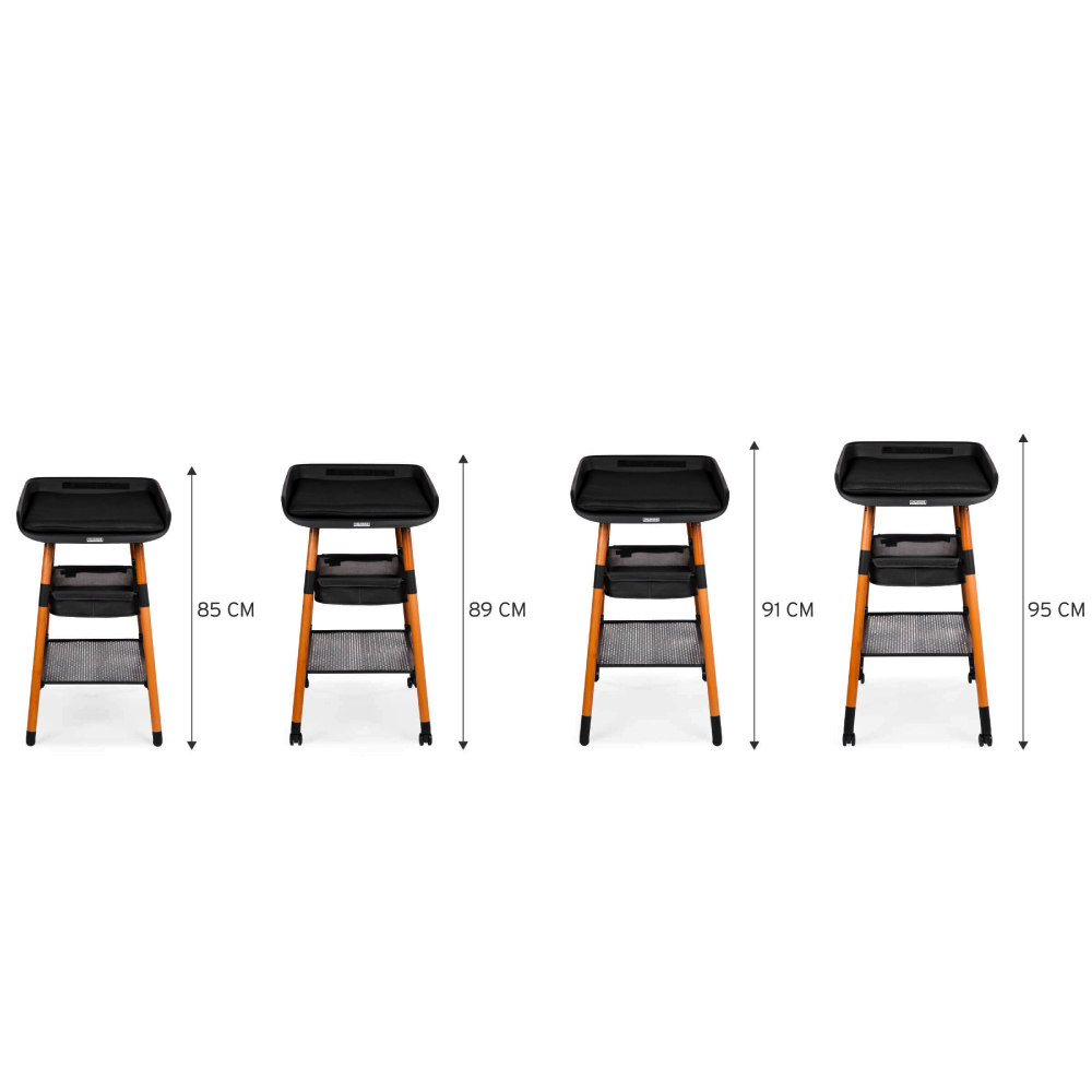Masa de infasat Childhome Evolux, 4 inaltimi, Nuc/Negru - imagine 2