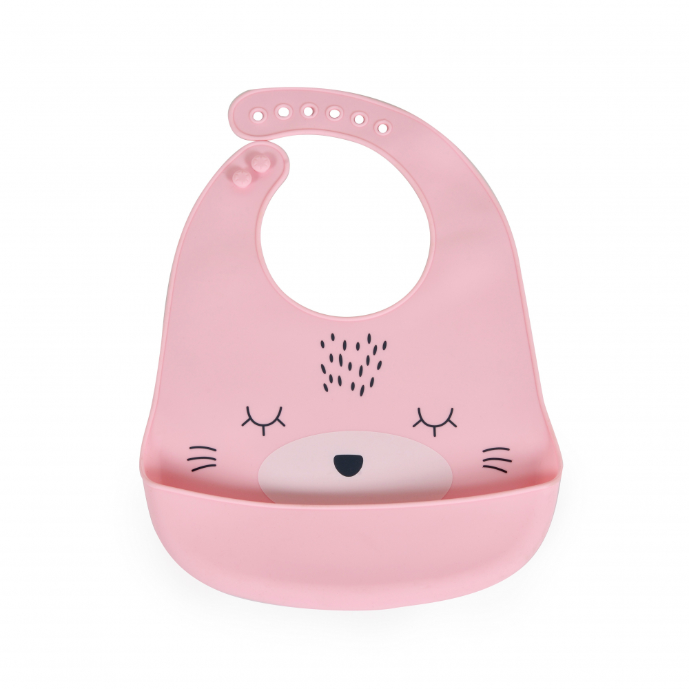 Baveta Cangaroo Silicon Oscar Pink cu Buzunar - imagine 2