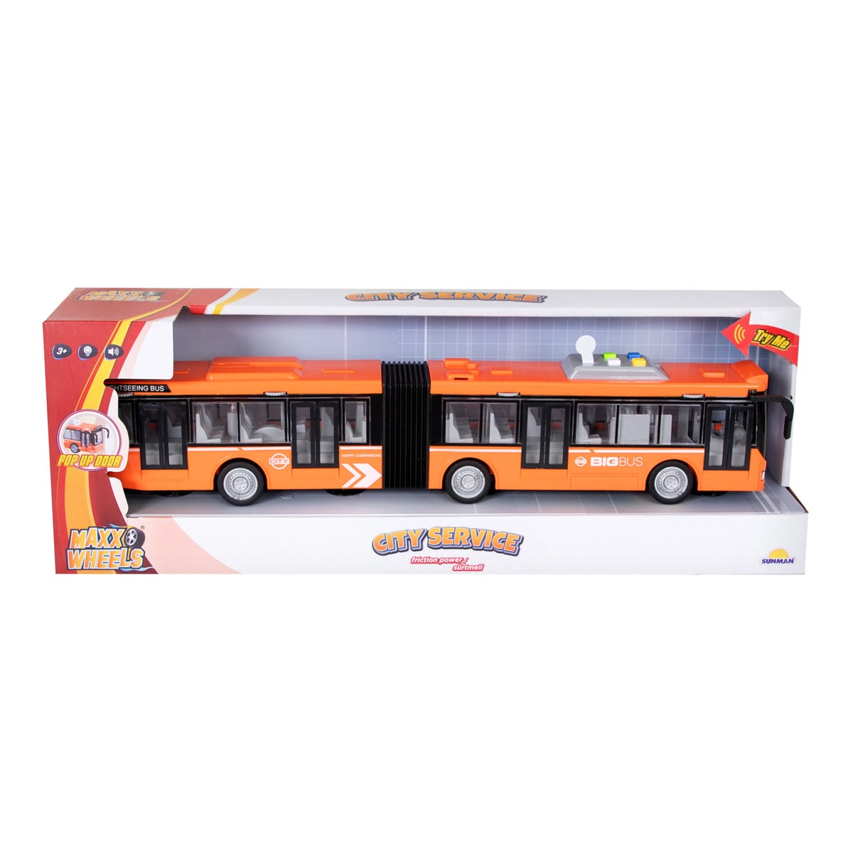 Autobuz Maxx Wheels 1:16 cu Lumini și Sunete