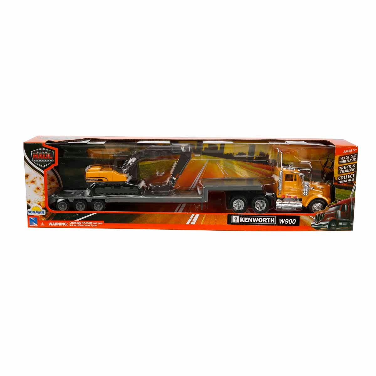 Camion Kenworth W900 cu Excavator New Ray 1:43