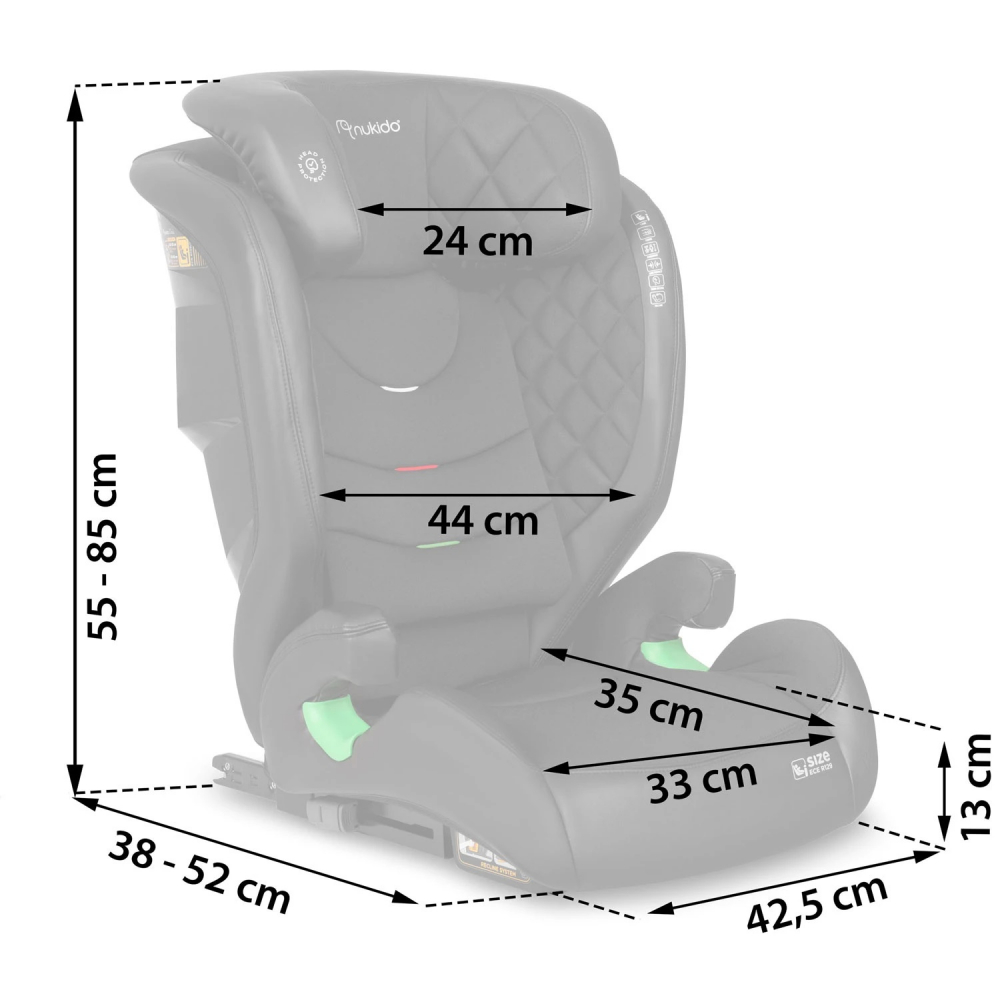 Scaun Auto Nukido I-SIZE Louis, ISOFIX, Negru - imagine 9